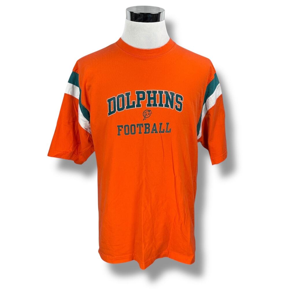 Vintage Reebok NFL Miami Dolphins Football Shirt Men’s Large Orange Pullover